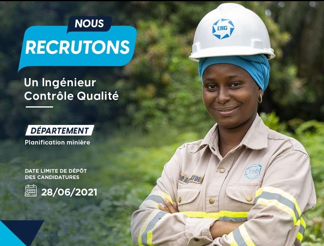 Offre d’emploi: la Compagnie des Bauxites de Guinée (CBG) recrute 4 Ingénieurs Contrôle Qualité